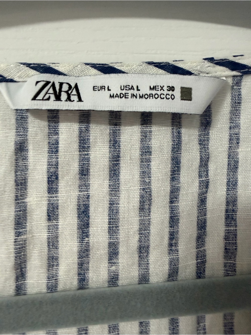 ZARA LINEN BLEND STRIPED DRESS - Picture 6 of 6
